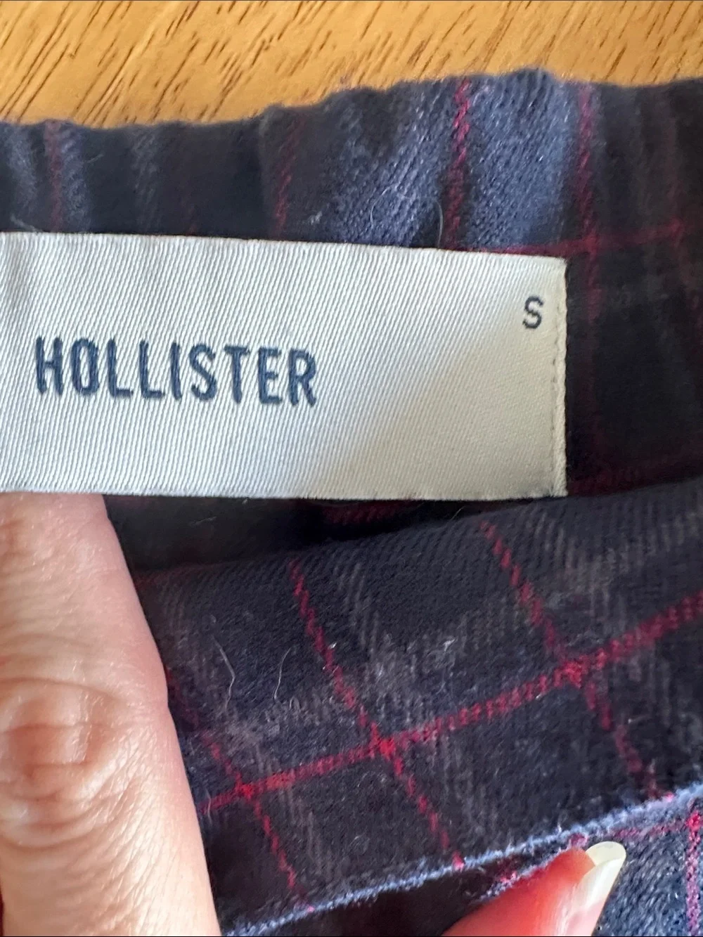 Hollister Navy Plaid Mini skort with Red Windowpane